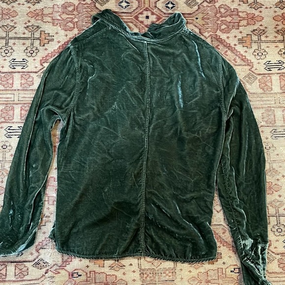 CMC -Color Me Cotton URANINUM Green Velvet RICH Boho Shirt Blouse Medium - Picture 5 of 5